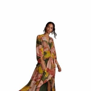 Hutch Vibrant Floral High Low Dress